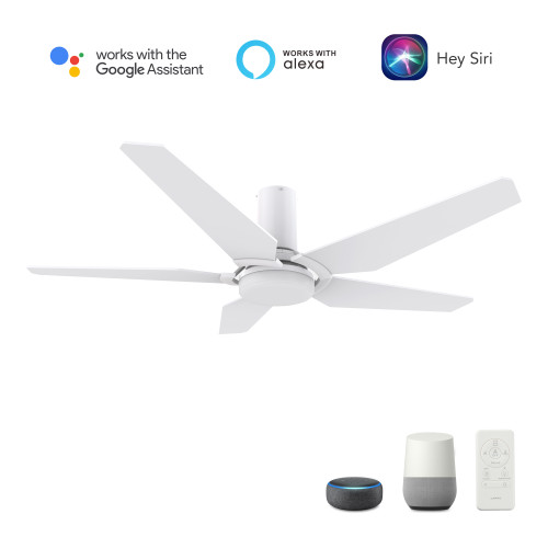 Woodrow  52" Smart Ceiling Fan with Remote, Light Kit Included, Works with Google Assistant, Amazon Alexa, and Siri Shortcuts. (VS525B-L22-W1-1-FM)