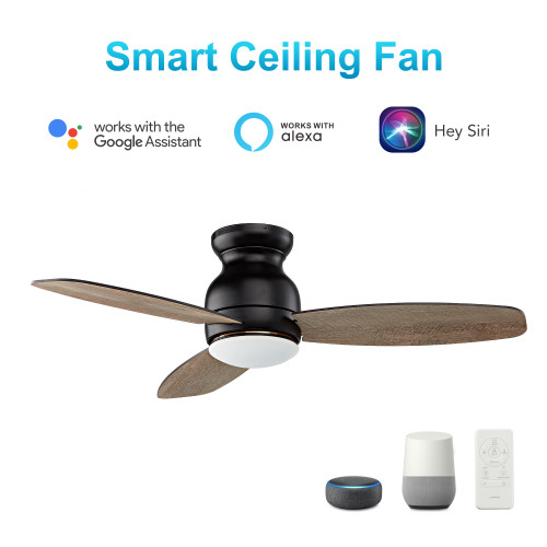 Trento 44-inch Smart Ceiling Fan with Remote, Light Kit Included, Works with Google Assistant, Amazon Alexa, and Siri Shortcuts. (VS443Q-L12-BG-1)