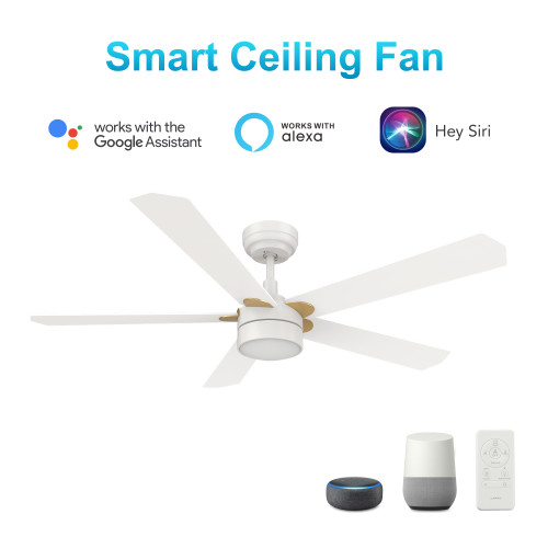 Tarrasa 52'' Smart Ceiling Fan with Remote, Light Kit Included?Works with Google Assistant and Amazon Alexa,Siri Shortcut. (VS525E2-L11-W1-1G)