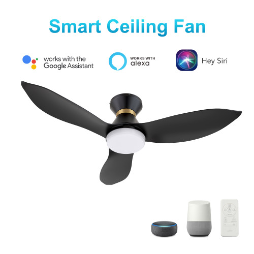 Ryatt 45'' Smart Ceiling Fan with Remote, Light Kit Included?Works with Google Assistant and Amazon Alexa,Siri Shortcut. (VS453V-L12-B2-1-FM)