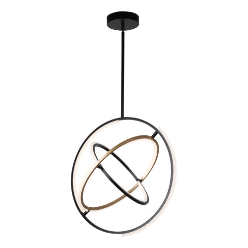 Trilogy Collection Integrated LED Pendant, Black & Brass (AC6741BB)