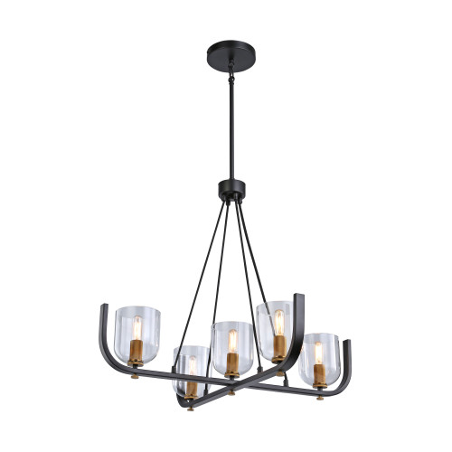 Cheshire Collection 5-Light Chandelier, Black & Brass (AC11746BB)