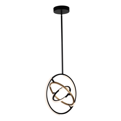 Trilogy Collection Integrated LED Pendant, Black & Brass (AC6740BB)