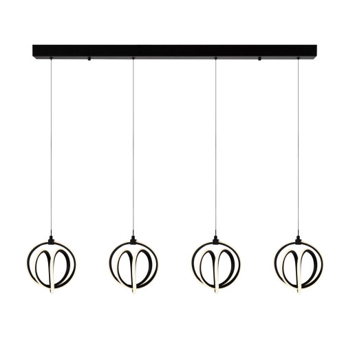 Rose 4 Light LED Chandelier Black (AC6734BK)