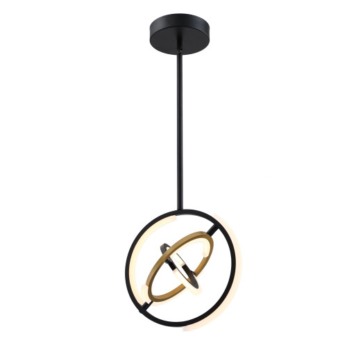 Trilogy Collection Integrated LED 13 in. Pendant, Black and Gold (AC6742BB)