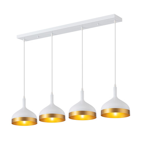 Dash Collection 4-Light Island Light, White & Gold (SC13354WH)