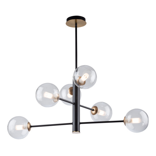 Aurelia Collection 6-Light Chandelier, Matte Black & Brass (AC11765VB)