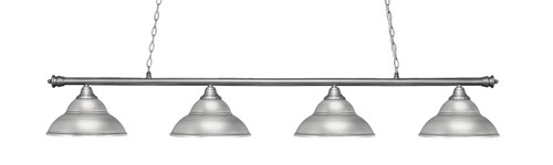 Oxford 4 Light Bar, Brushed Nickel Finish, 13" Brushed Nickel Double Bubble Metal Shades (374-BN-428)