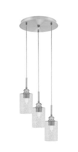 Array 3 Light Cord Hung Cluster Pendalier, Brushed Nickel Finish, 4" Smoke Bubble Glass (1818-BN-3002)