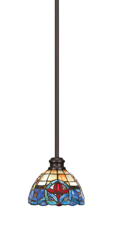 Edge Stem Hung Mini Pendant, Espresso Finish, 7" Sierra Art Glass (1151-ES-9355)