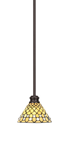 Edge Stem Hung Mini Pendant, Espresso Finish, 7" Starlight Art Glass (1151-ES-9415)