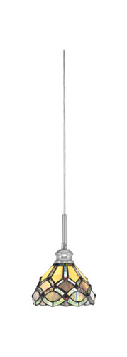 Edge Cord Mini Pendant, Brushed Nickel Finish, 7" Grand Merlot Art Glass (1152-BN-9435)