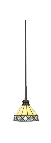 Edge Cord Mini Pendant, Espresso Finish, 7" Diamond Peak Art Glass (1152-ES-9405)