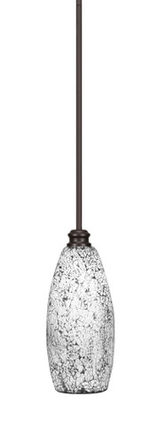 Edge Stem Hung Mini Pendant, Espresso Finish, 5.5" Black Fusion Glass (1151-ES-416)