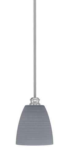 Edge Stem Hung Mini Pendant, Brushed Nickel Finish, 8" Gray Matrix Glass (1151-BN-4072)