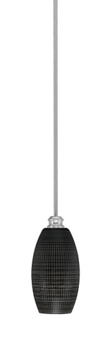 Edge Stem Hung Mini Pendant, Brushed Nickel Finish, 5.5" Black Matrix Glass (1151-BN-4049)