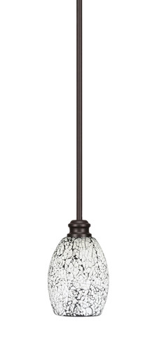 Edge Stem Hung Mini Pendant, Espresso Finish, 5" Black Fusion Glass (1151-ES-4165)