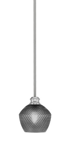 Edge Stem Hung Mini Pendant, Brushed Nickel Finish, 6" Smoke Textured Glass (1151-BN-4622)