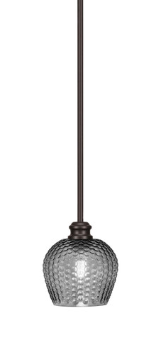 Edge Stem Hung Mini Pendant, Espresso Finish, 6" Smoke Textured Glass (1151-ES-4602)