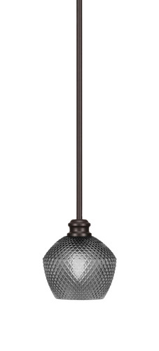 Edge Stem Hung Mini Pendant, Espresso Finish, 6" Smoke Textured Glass (1151-ES-4622)