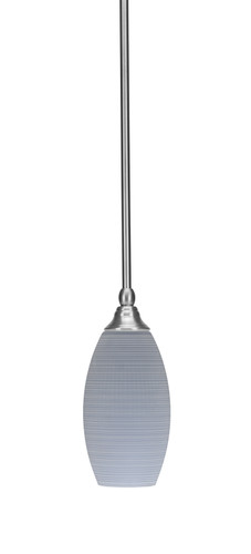 Stem Hung Mini Pendant, Brushed Nickel Finish, 5.5" Gray Matrix Glass (23-BN-4042)