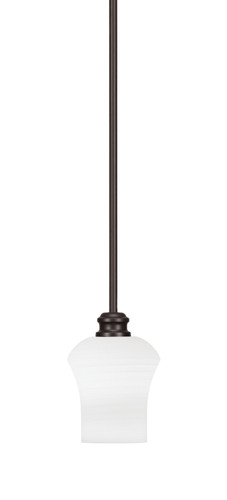 Edge Stem Hung Mini Pendant, Espresso Finish, 5.5" Zilo White Linen Glass (1151-ES-681)