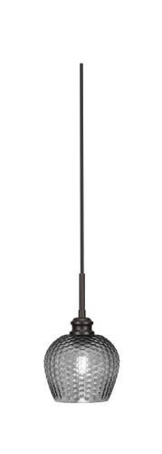 Edge Cord Mini Pendant, Espresso Finish, 6" Smoke Textured Glass (1152-ES-4602)