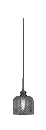 Edge Cord Mini Pendant, Espresso Finish, 6" Smoke Textured Glass (1152-ES-4612)