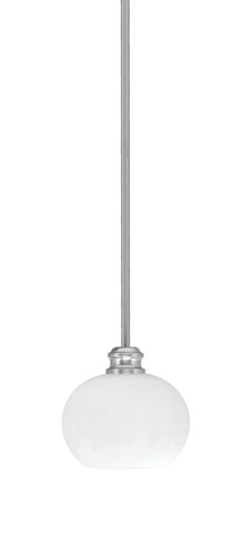 Edge Stem Hung Mini Pendant, Brushed Nickel Finish, 7" White Muslin Glass (1151-BN-212)