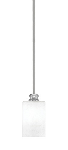 Edge Stem Hung Mini Pendant, Brushed Nickel Finish, 4" Square White Muslin Glass (1151-BN-531)