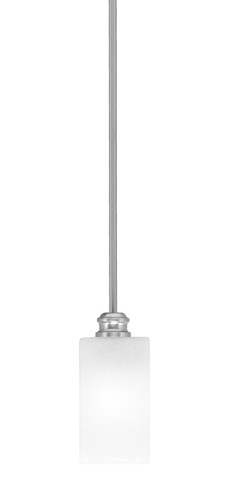 Edge Stem Hung Mini Pendant, Brushed Nickel Finish, 3.5" Square White Marble Glass (1151-BN-541)