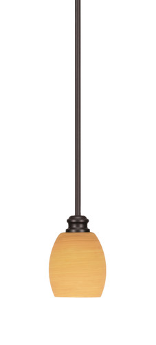 Edge Stem Hung Mini Pendant, Espresso Finish, 5" Cayenne Linen Glass (1151-ES-625)