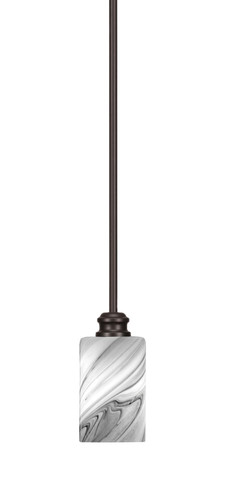 Edge Stem Hung Mini Pendant, Espresso Finish, 4" Onyx Swirl Glass (1151-ES-3009)