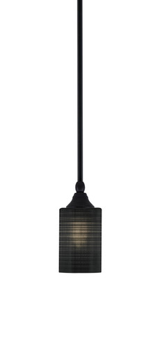 Stem Hung Mini Pendant, Matte Black Finish, 4" Black Matrix Glass (23-MB-4069)