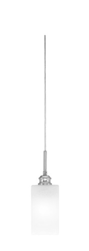 Edge Cord Mini Pendant, Brushed Nickel Finish, 3.5" Square White Marble Glass (1152-BN-541)