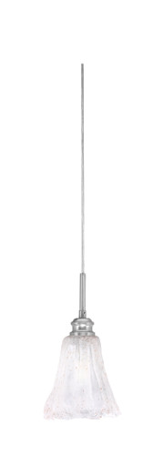 Edge Cord Mini Pendant, Brushed Nickel Finish, 5.5" Fluted Italian Ice Glass (1152-BN-729)