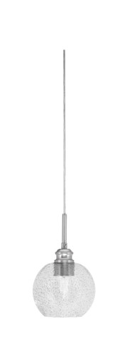 Edge Cord Mini Pendant, Brushed Nickel Finish, 5.75" Smoke Bubble Glass (1152-BN-4102)