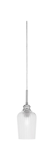 Edge Cord Mini Pendant, Brushed Nickel Finish, 5" Clear Textured Glass (1152-BN-4250)