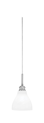 Edge Cord Mini Pendant, Brushed Nickel Finish, 6.25" White Marble Glass (1152-BN-4761)