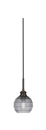 Edge Cord Mini Pendant, Espresso Finish, 6" Smoke Ribbed Glass (1152-ES-5112)