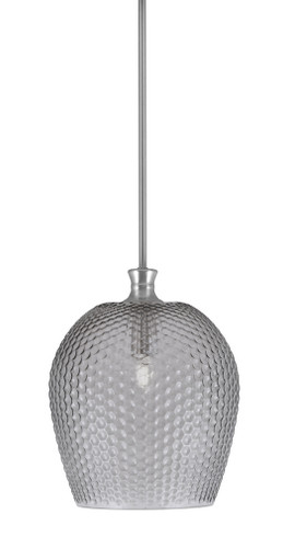Zola Stem Hung Pendant, Brushed Nickel Finish, 12" Smoke Textured Glass (75-BN-4202)