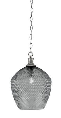 Zola Chain Hung Pendant, Brushed Nickel Finish, 12" Smoke Textured Glass (95-BN-4222)