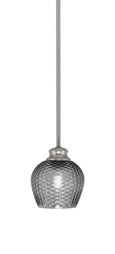 Zola Stem Hung Pendant, Brushed Nickel Finish, 6" Smoke Textured Glass (72-BN-4602)