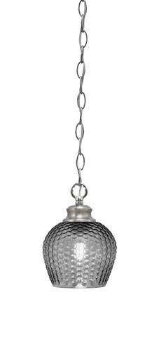 Zola Chain Hung Pendant, Brushed Nickel Finish, 6" Smoke Textured Glass (92-BN-4602)