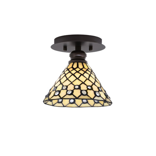 Edge 1 Light Semi-Flush, Espresso Finish, 7" Starlight Art Glass (1160-ES-9415)