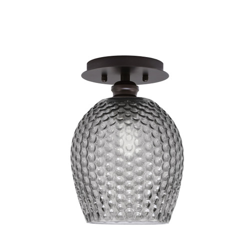 Edge 1 Light Semi-Flush, Espresso Finish, 7.5" Smoke Textured Glass (1160-ES-4902)