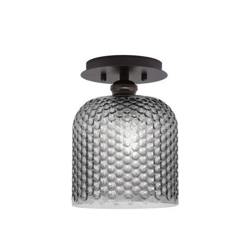 Edge 1 Light Semi-Flush, Espresso Finish, 7" Smoke Textured Glass (1160-ES-4912)