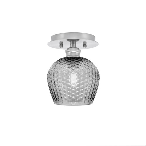 Edge 1 Light Semi-Flush, Brushed Nickel Finish, 6" Smoke Textured Glass (1160-BN-4602)
