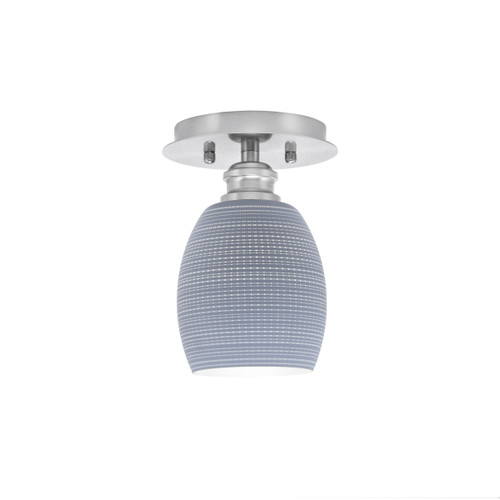 Edge 1 Light Semi-Flush, Brushed Nickel Finish, 5" Gray Matrix Glass (1160-BN-4022)