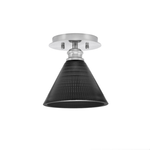 Edge 1 Light Semi-Flush, Brushed Nickel Finish, 7" Black Matrix Glass (1160-BN-4059)